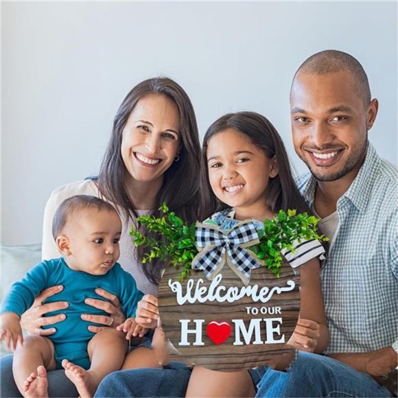 19 Icons Interchangeable Seasonal Welcome Sign Front Door Decoration, Rustic - Picture 3 of 7